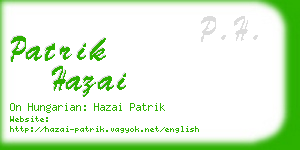 patrik hazai business card